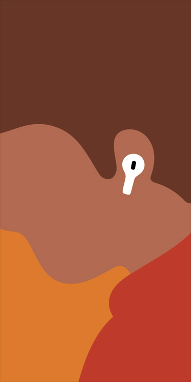 横を向いた男性のクローズアップのイラスト。左耳にAirPods Pro 3を装着している