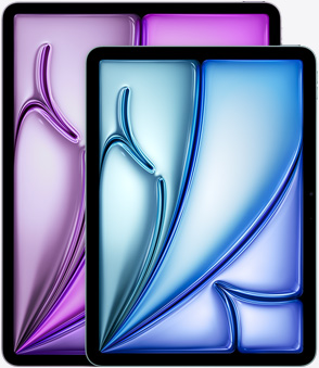 展示 iPad Air 11 吋和 13 吋的大小分別。