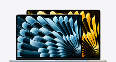 展示 MacBook Air 13 吋和 15 吋的大小分別。
