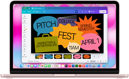 App Canva en una MacBook Air
