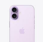iPhone 17 lavanda mostrato da dietro, sistema a doppia fotocamera Fusion in alto a sinistra