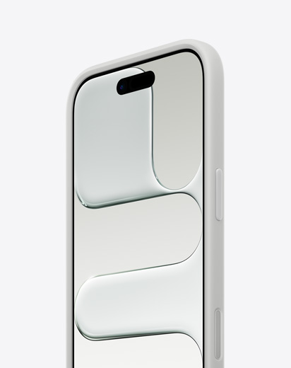 iPhone Air, esikülg, külgvaade, õhuke profiil, küljes helehall Bumper